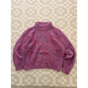 Vintage Mohair Wool Blend Sweater Size Large Boxy Cozy Fit Hand Sewn